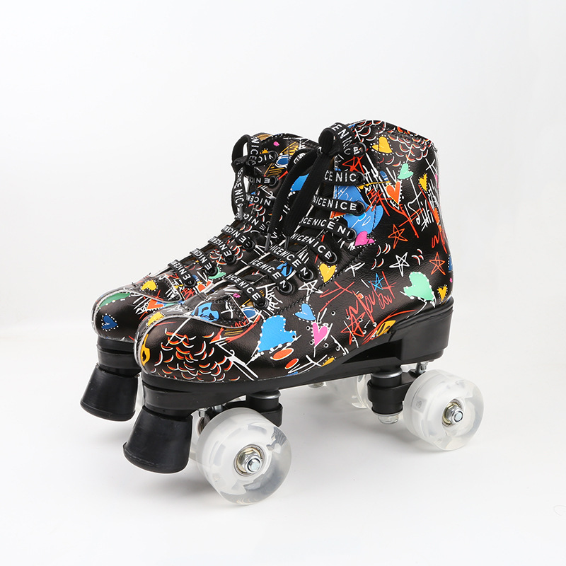 Adult double row flash skates wholesale Roller skate manufacturers