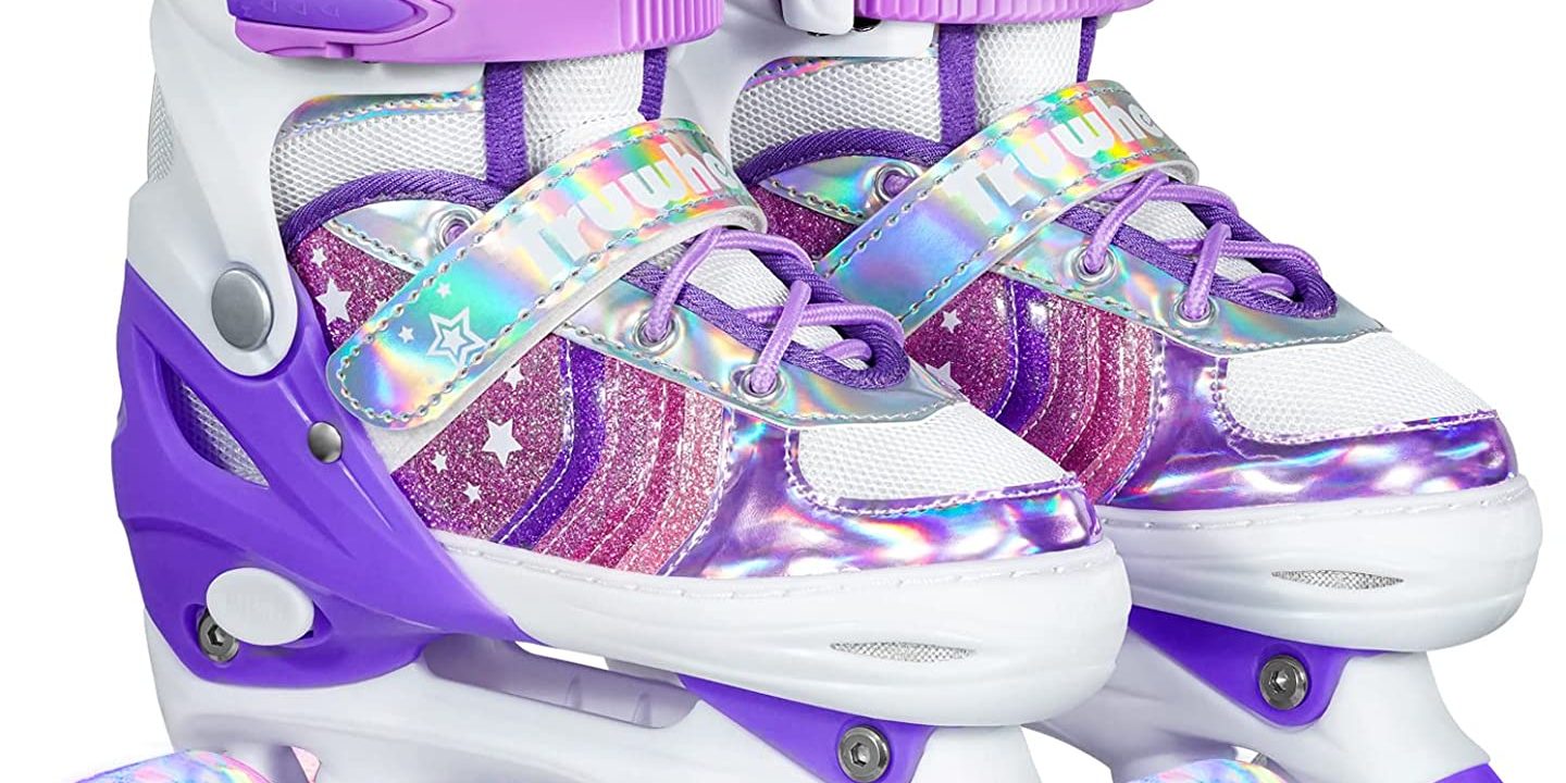 4 Size Adjustable Light Up Roller Skates For Kids (2)